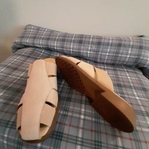 Aersoles beige slipon, open back, lth upper sandal
